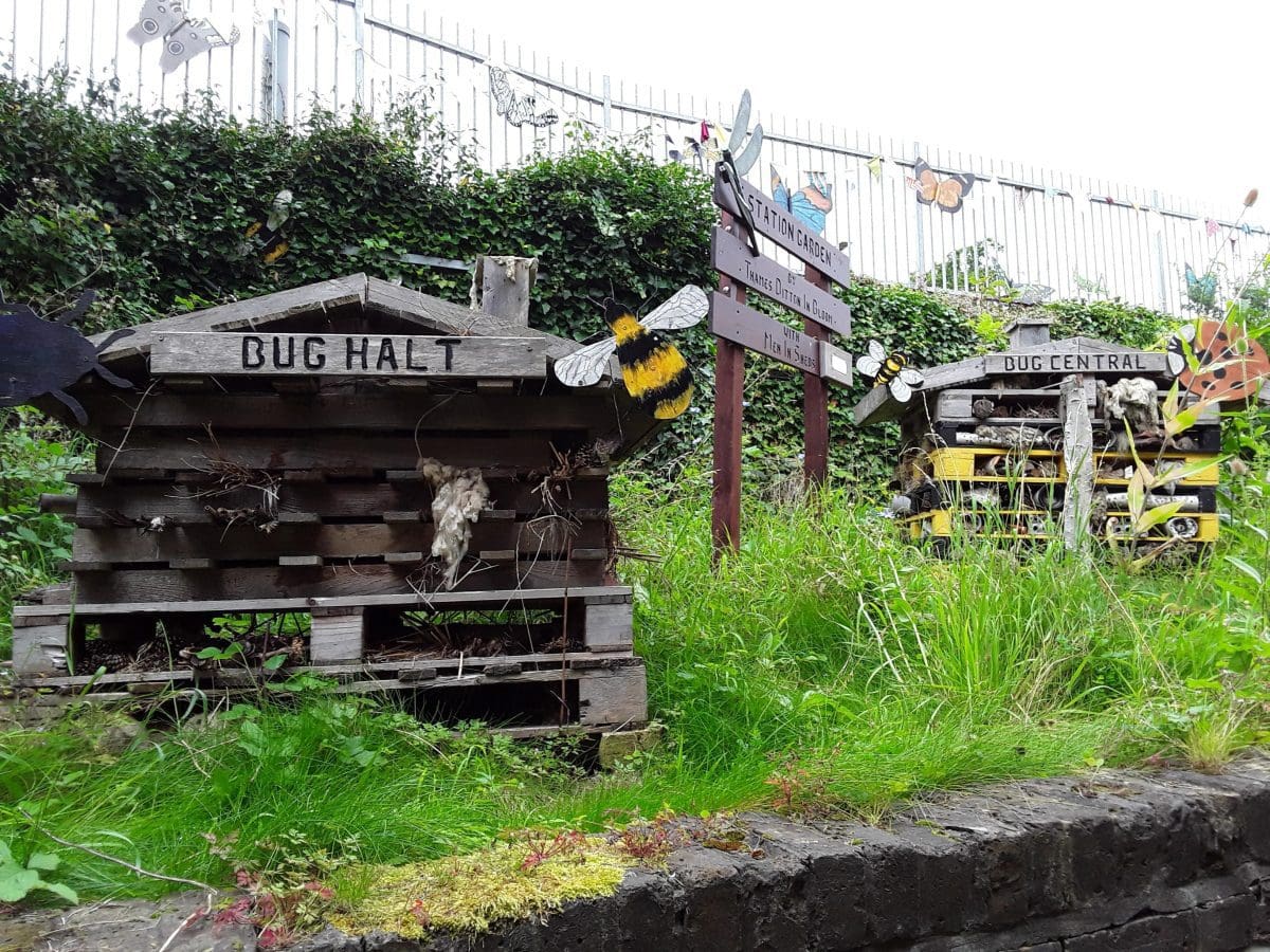 Insect homes at Thames Ditton station. Photo: Scott Cooper